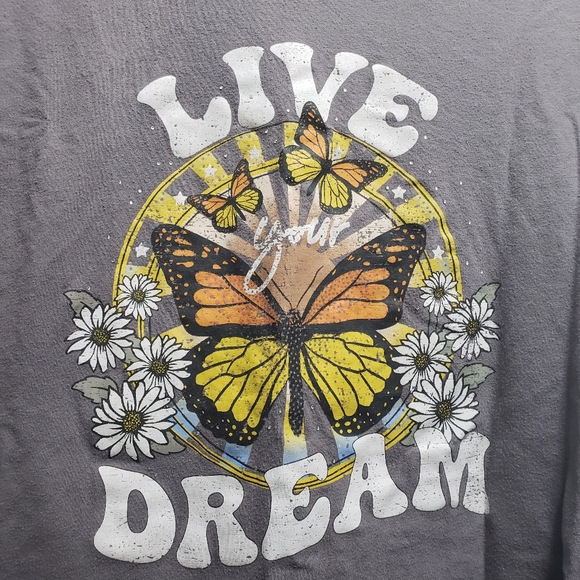 No Comment Girls NY-LA Shirt (Live Your Dream) Size: L(14) Color: Gray - Picture 4 of 5